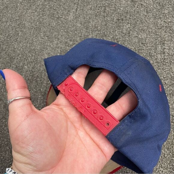 Vintage New England Patriots Logo 7 NFL SnapBack Adjustable Blue Hat Cap - Picture 4 of 6